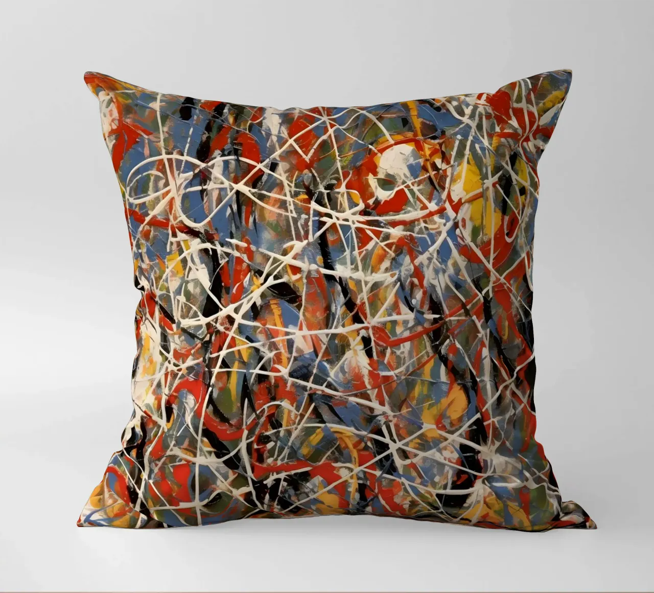 Splashes of colour in motion decorative cushion by Carinaprint