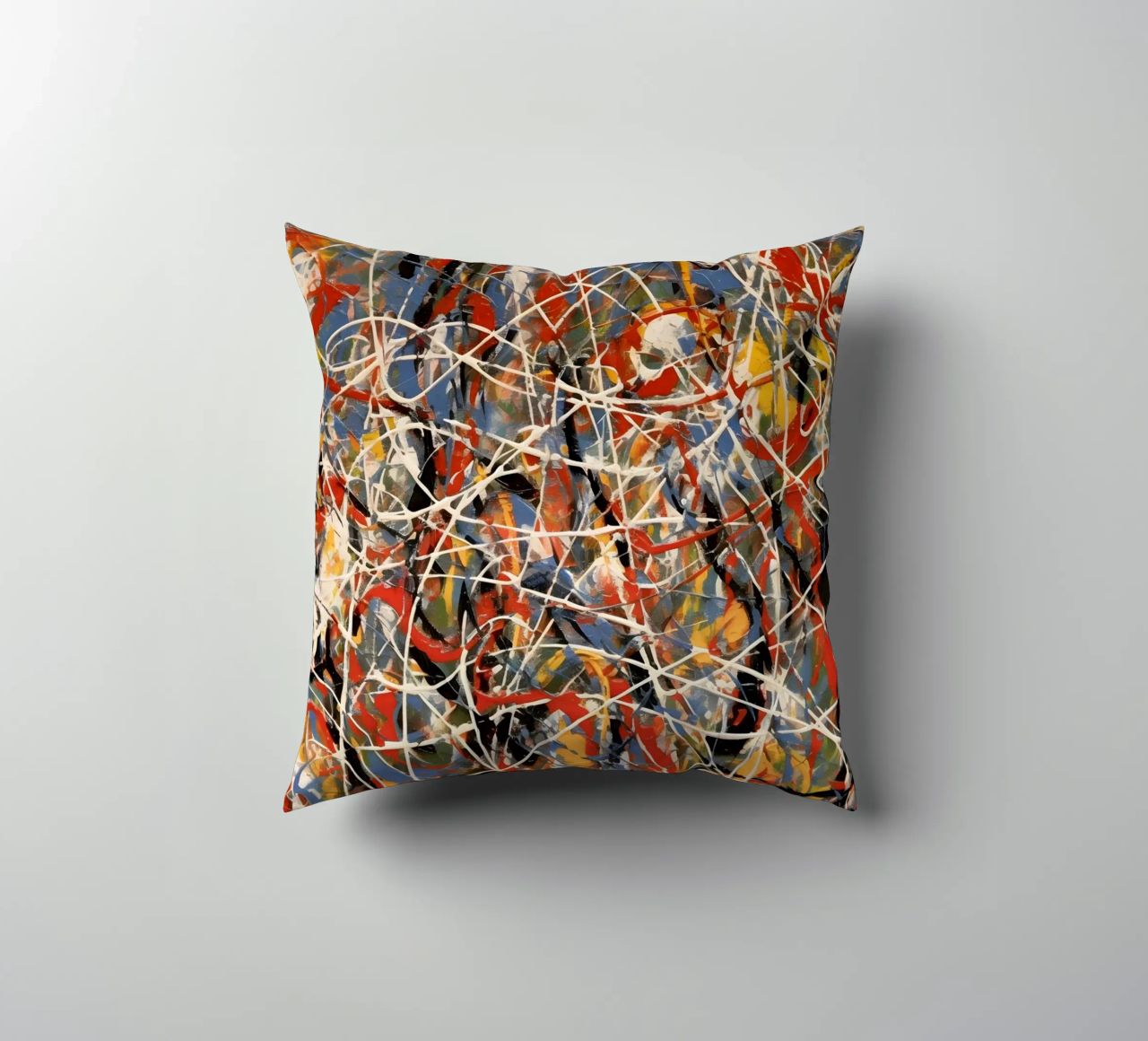 Splashes of colour in motion decorative cushion by Carinaprint
