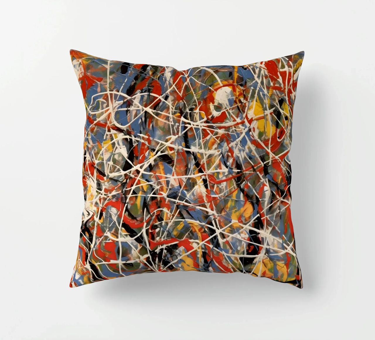 Splashes of colour in motion decorative cushion by Carinaprint