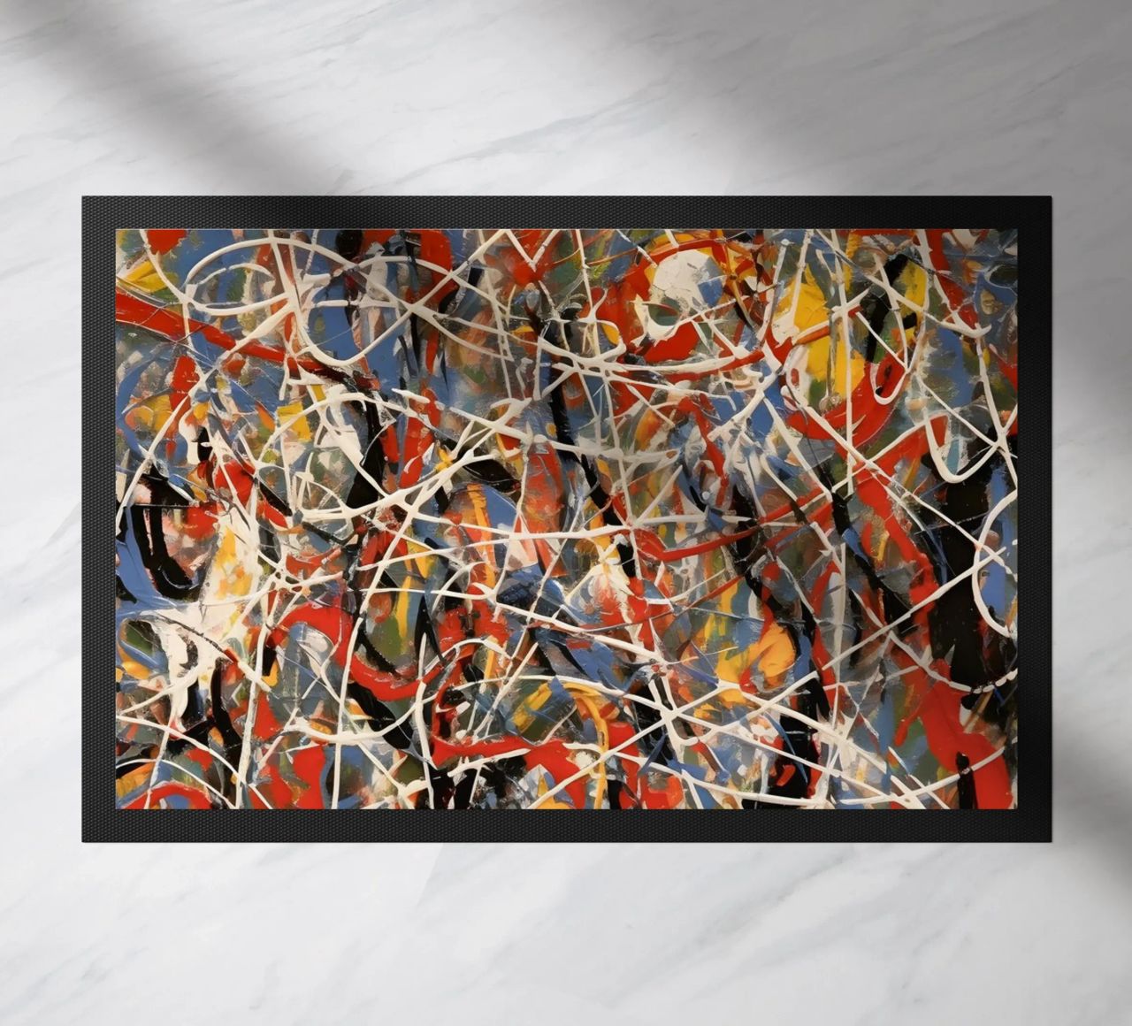 Splashes of colour in motion doormat by Carinaprint