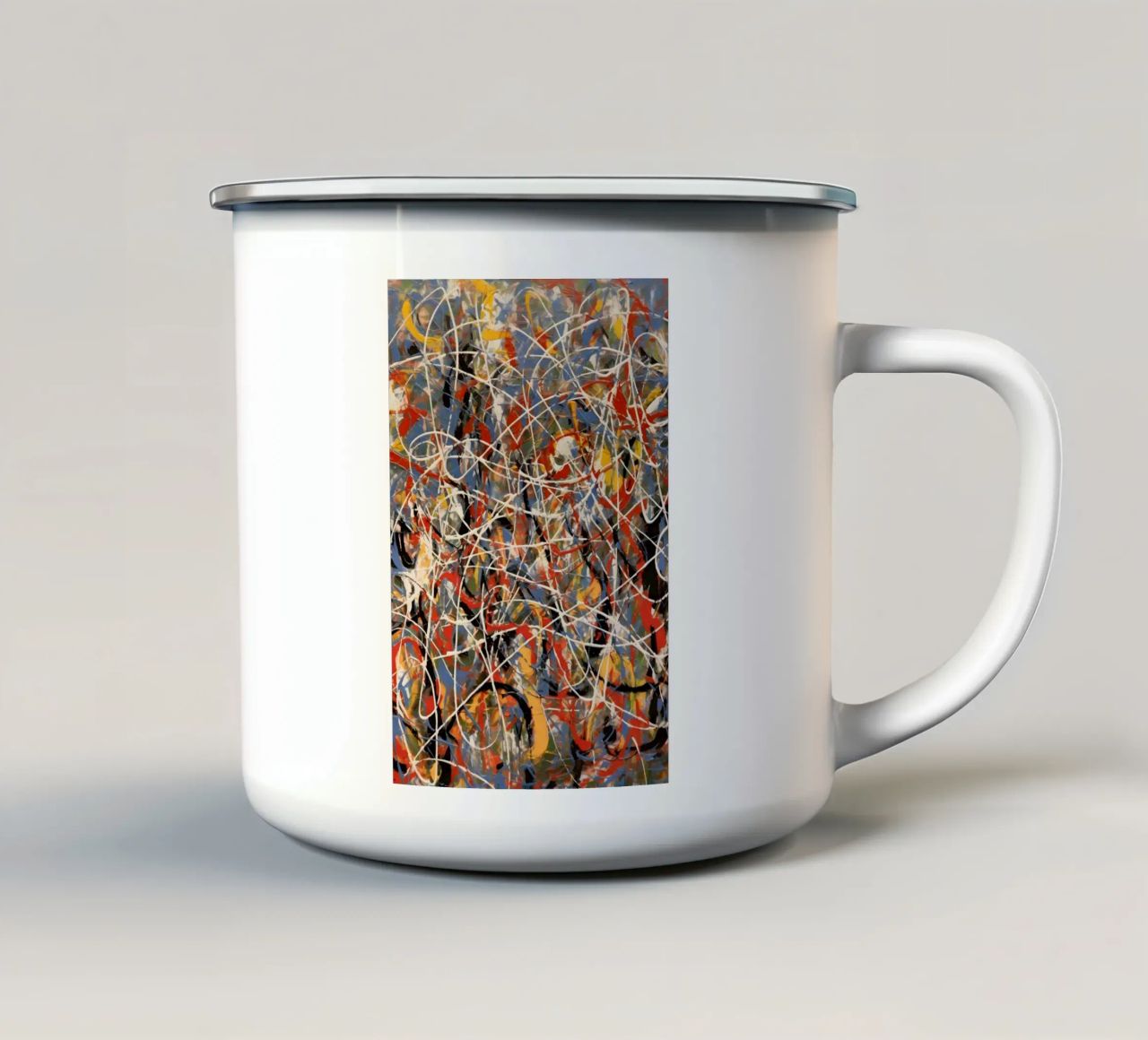 Splashes of colour in motion enamel mug by Carinaprint