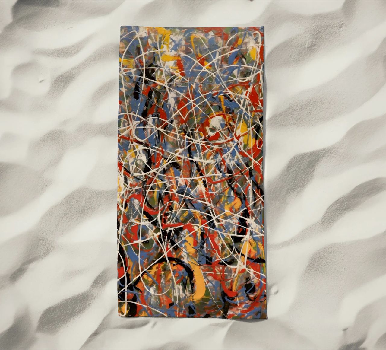 Splashes of colour in motion beach towel by Carinaprint