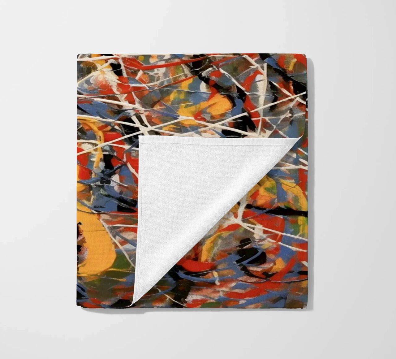 Splashes of colour in motion beach towel by Carinaprint