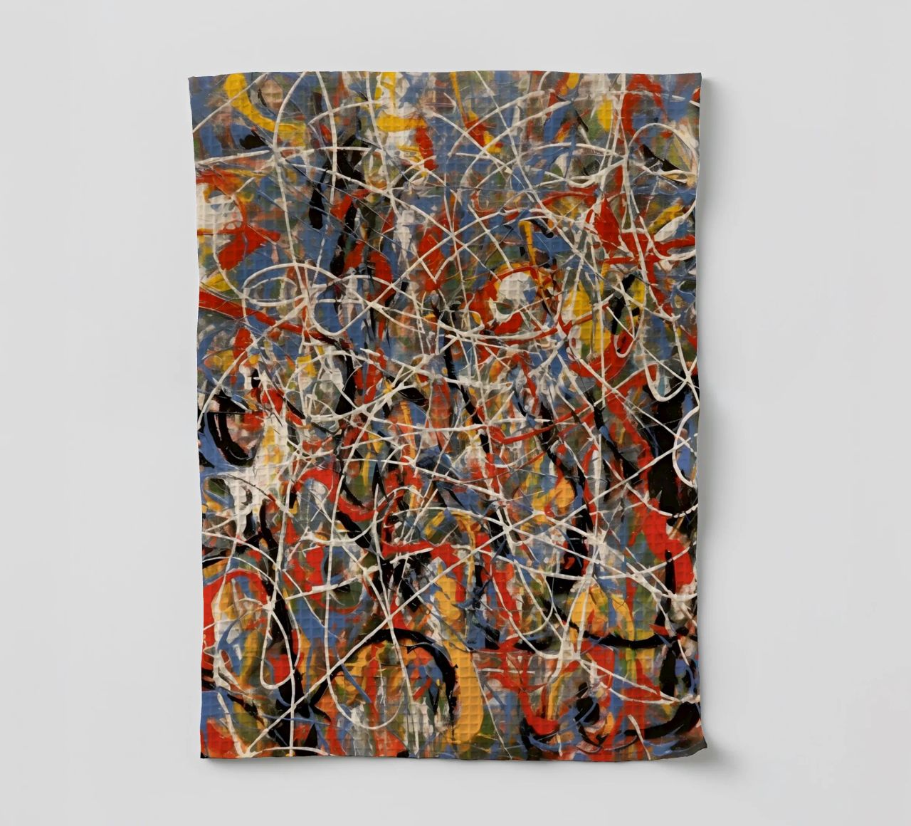 Splashes of colour in motion tea towel by Carinaprint