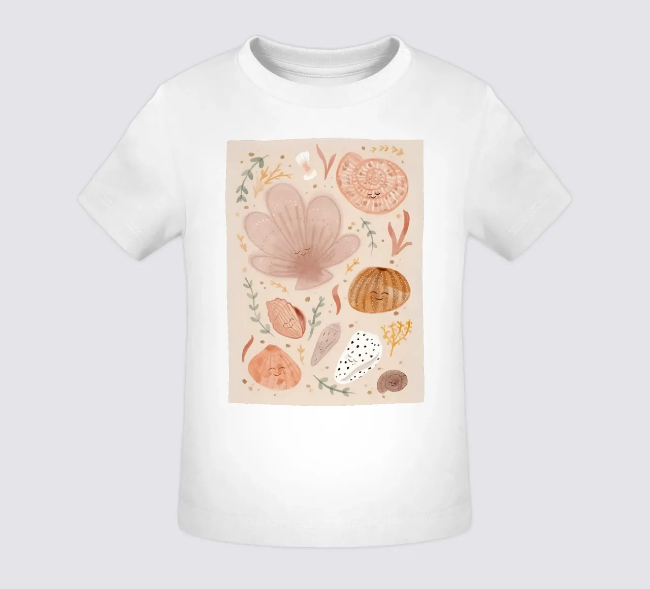 Seashells Print, Shell Poster, Boho Print, Ocean Print baby t-shirt by Boheme
