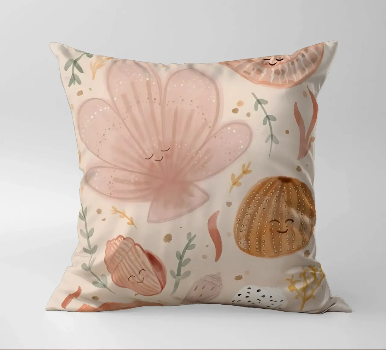 Seashells Print, Shell Poster, Boho Print, Ocean Print decorative cushion by Boheme