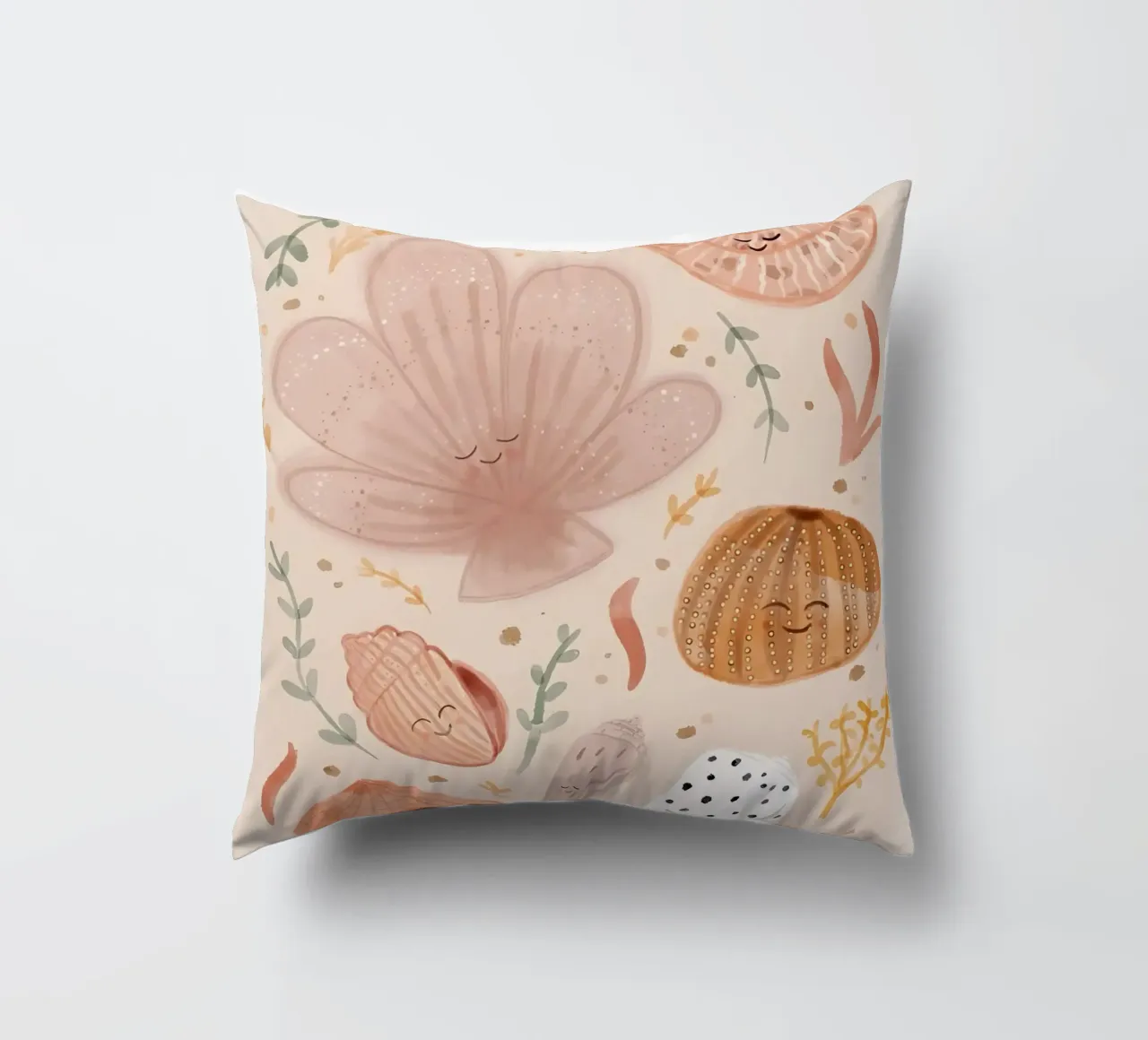 Seashells Print, Shell Poster, Boho Print, Ocean Print decorative cushion by Boheme