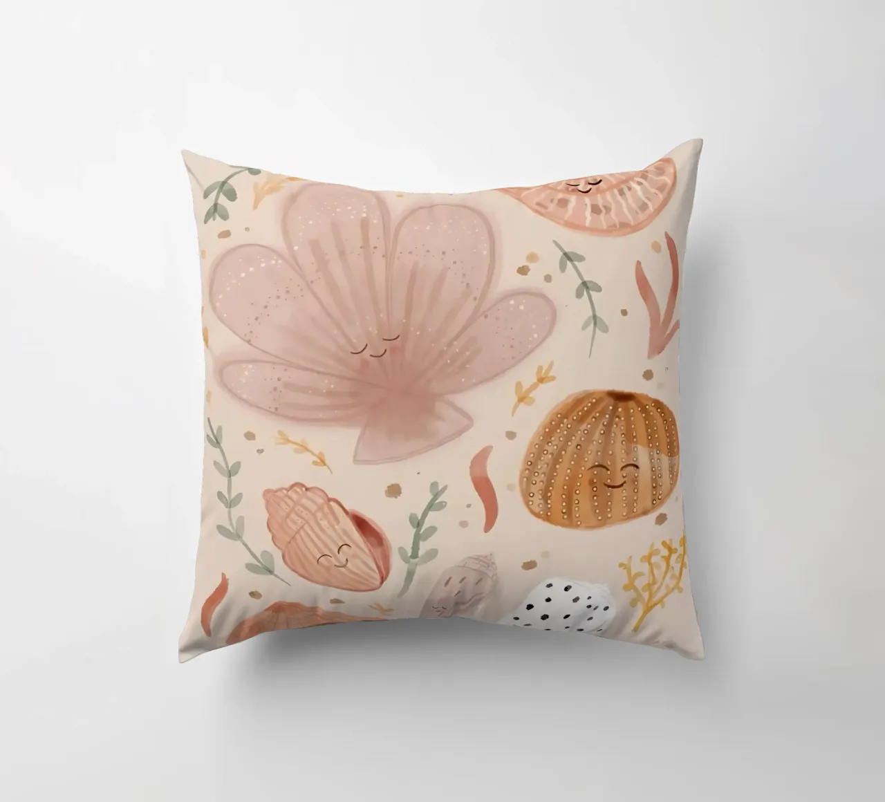 Seashells Print, Shell Poster, Boho Print, Ocean Print decorative cushion by Boheme