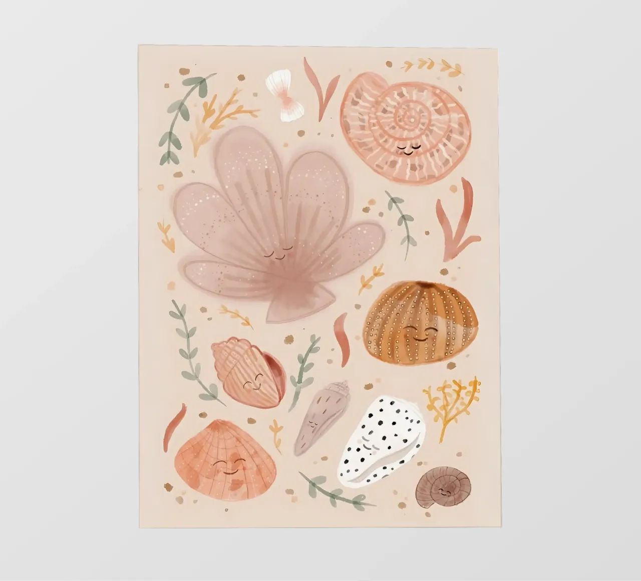 Seashells Print, Shell Poster, Boho Print, Ocean Print pvc cover by Boheme