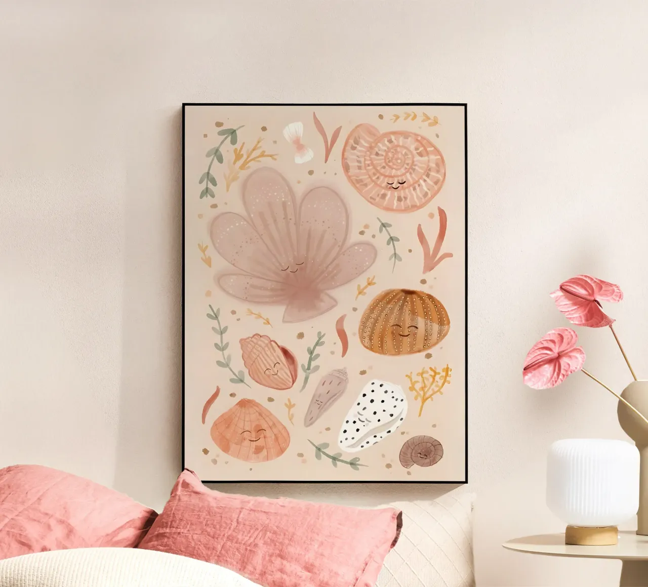Seashells Print, Shell Poster, Boho Print, Ocean Print acrylic glass by Boheme