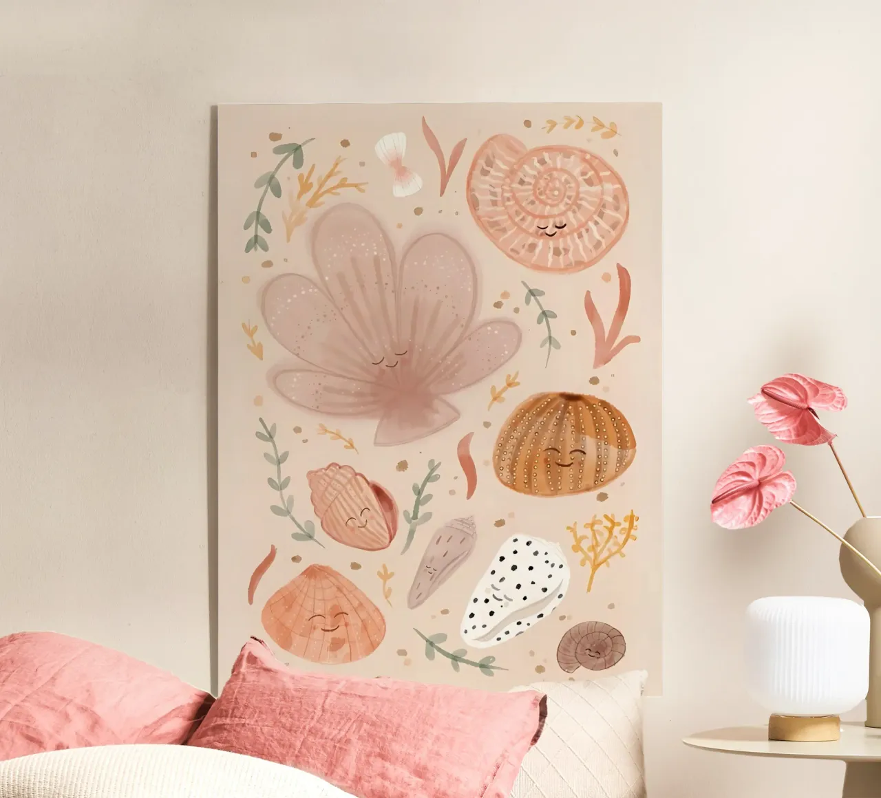 Seashells Print, Shell Poster, Boho Print, Ocean Print acrylic glass by Boheme