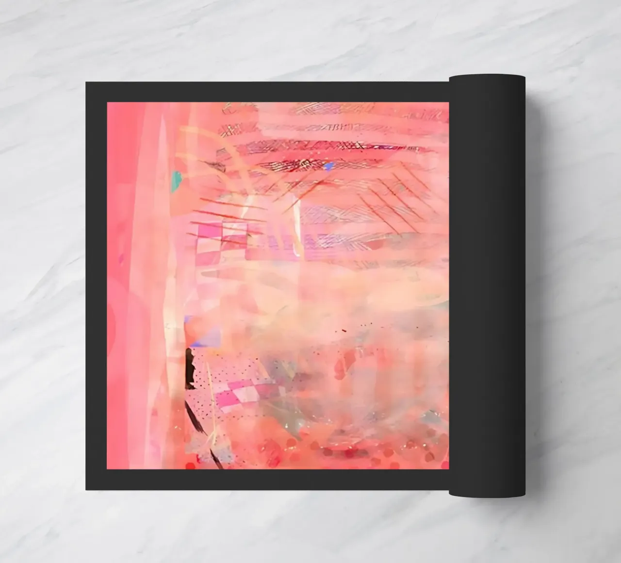 Arte da parete astratta rosa, stampa astratta moderna, arte colorata zerbino da Boheme