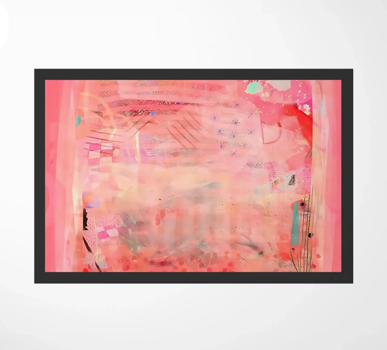 Arte da parete astratta rosa, stampa astratta moderna, arte colorata zerbino da Boheme
