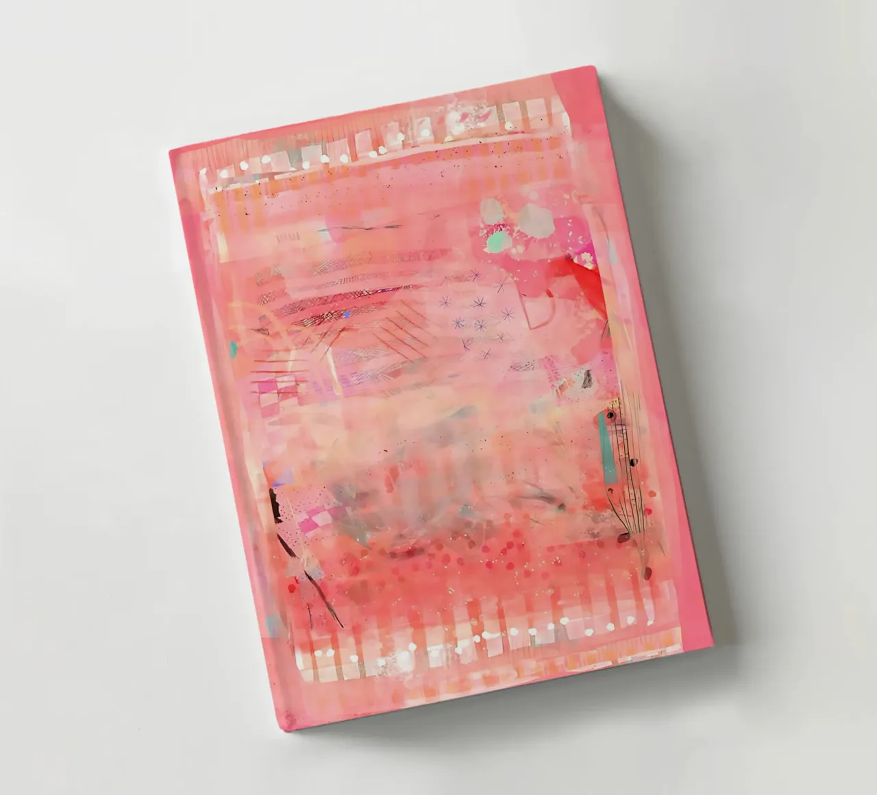 Pink Abstract Wall Art, Modern Abstract Print, Colourful Art notebook by Boheme