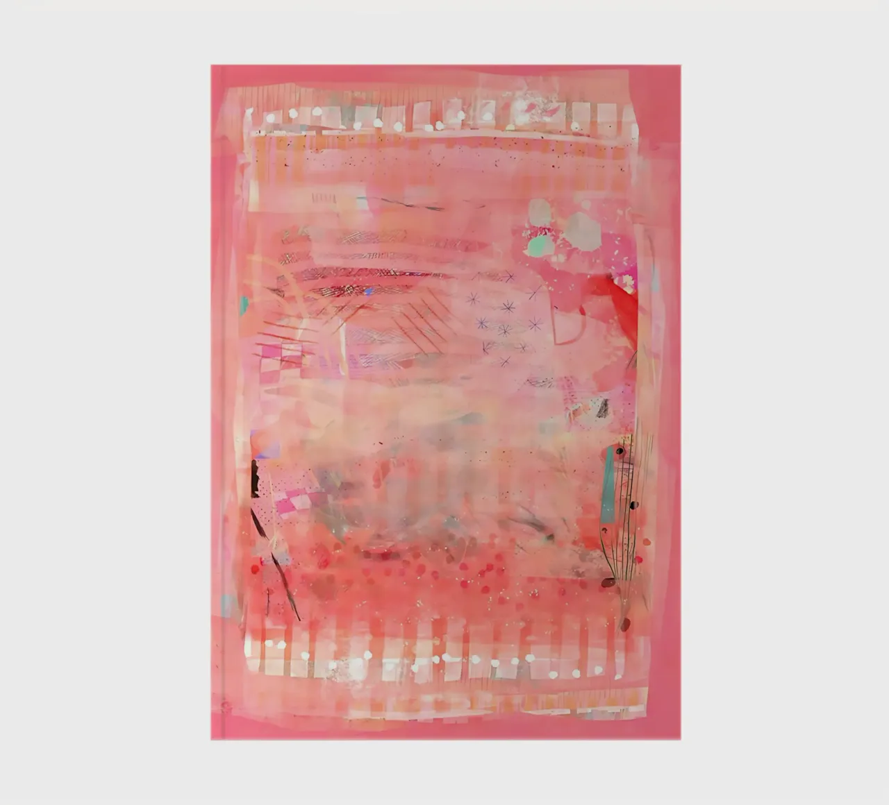 Pink Abstract Wall Art, Modern Abstract Print, Colourful Art notebook by Boheme