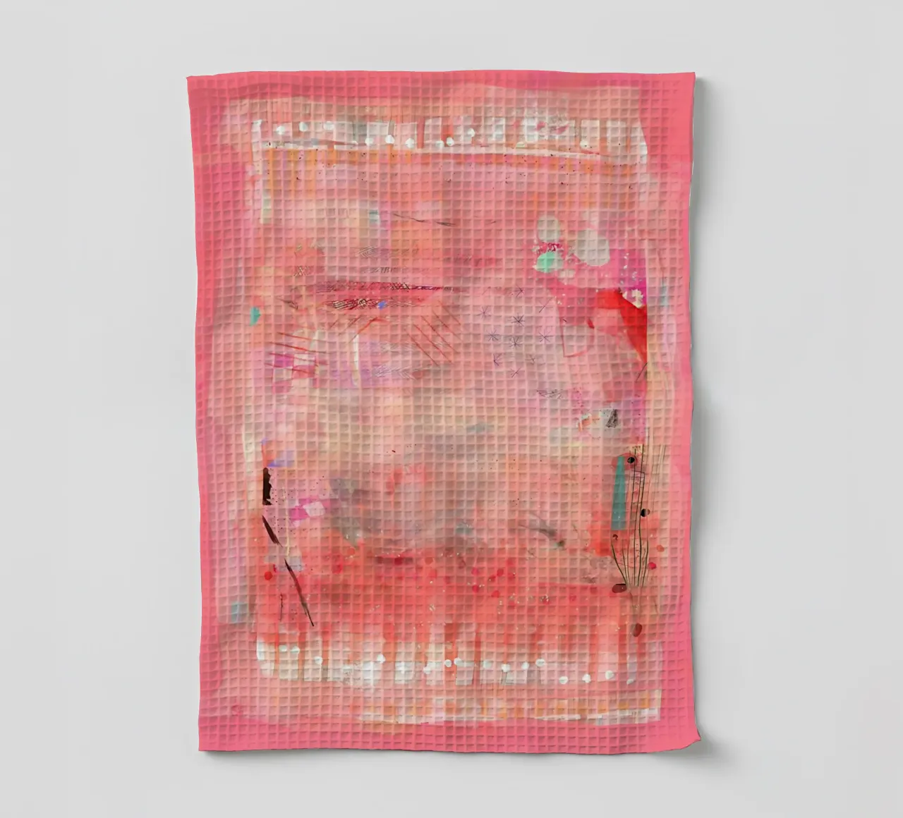 Arte da parete astratta rosa, stampa astratta moderna, arte colorata canovaccio da cucina da Boheme