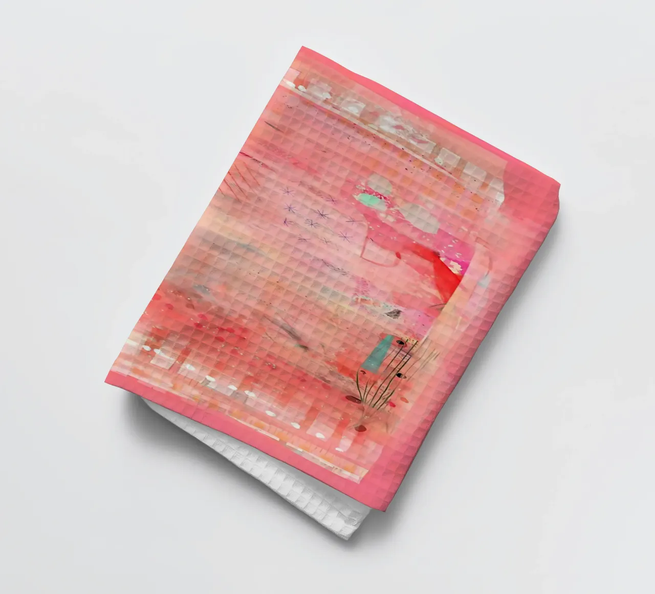 Arte da parete astratta rosa, stampa astratta moderna, arte colorata canovaccio da cucina da Boheme
