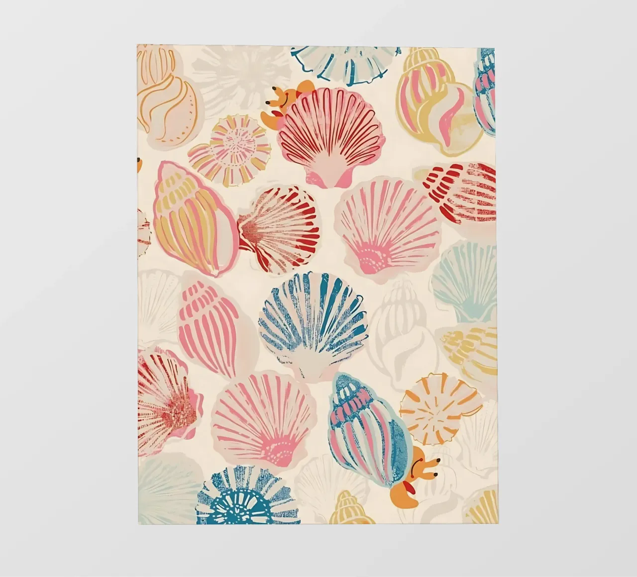 Stampa di conchiglie, poster da spiaggia, stampa colorata del mare, estate pellicola backlit da Boheme