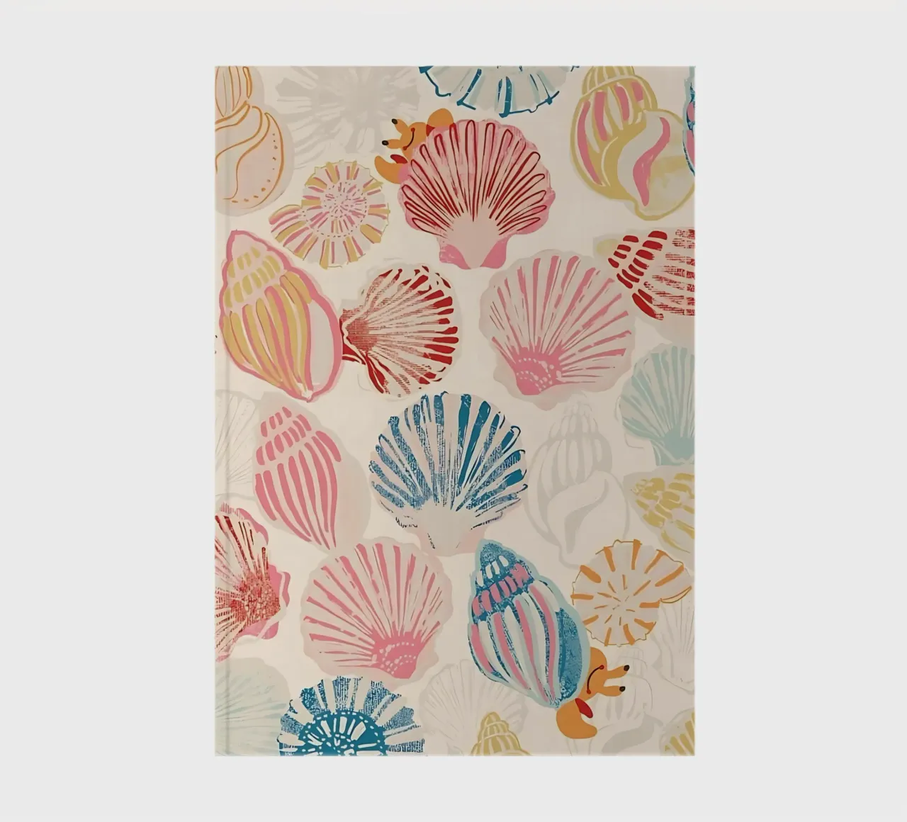 Sea Shell Print, Beach Poster, Colourful Sea Print, Summer notebook by Boheme