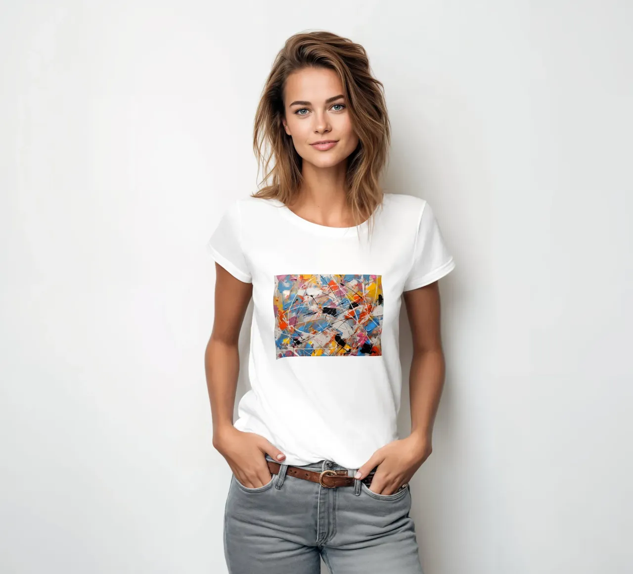 Combinazione di colori complessa t-shirt da donna da Carinaprint