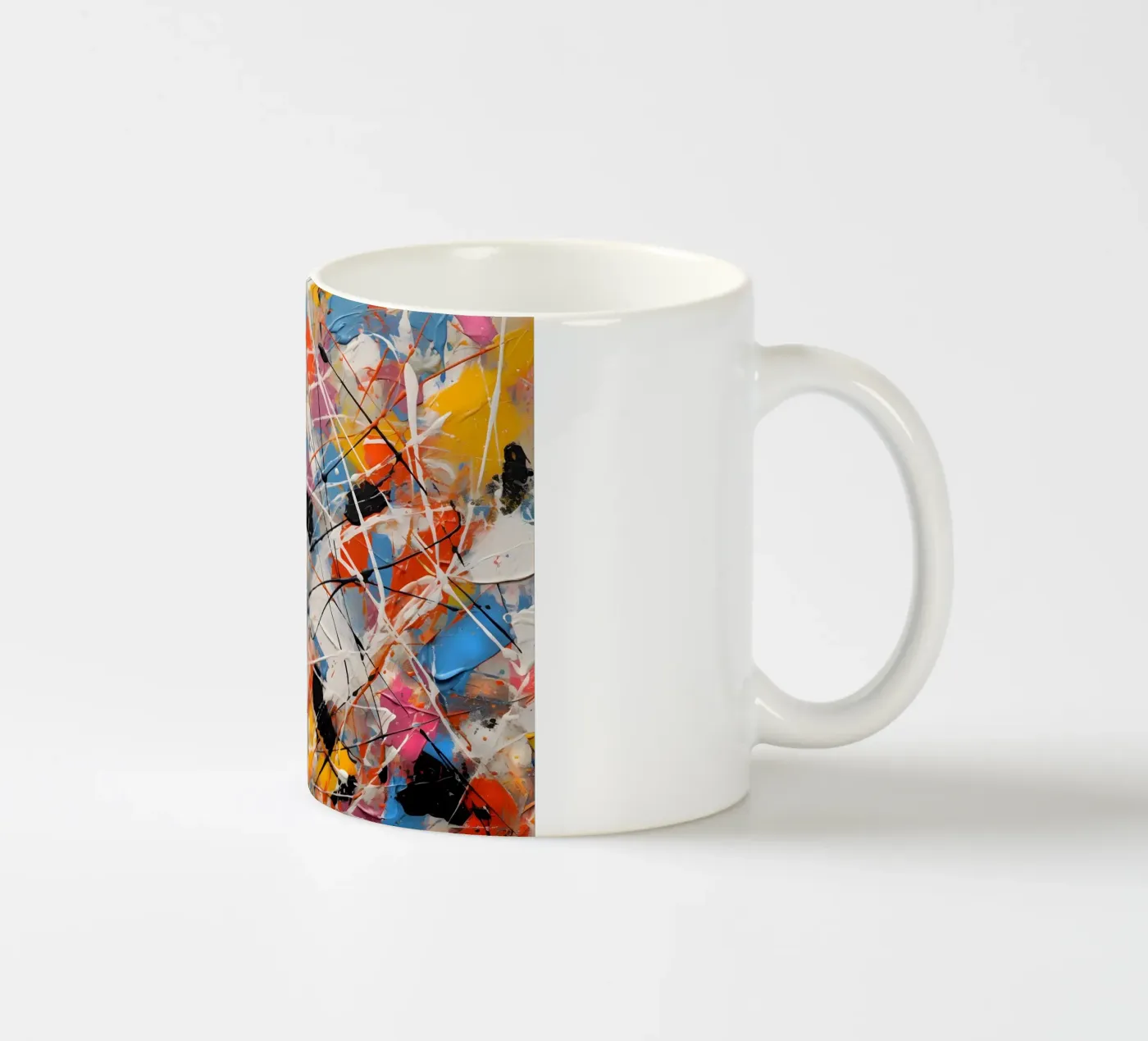 Complex colour scheme ceramic mug by Carinaprint