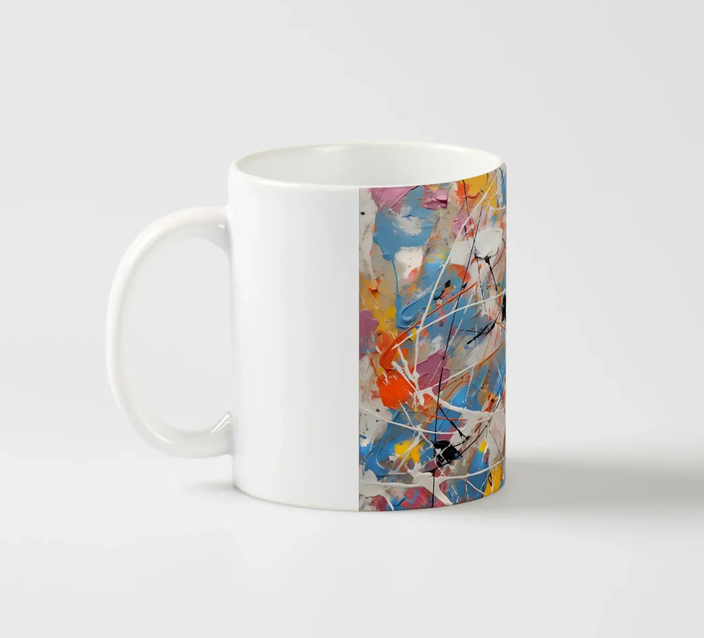 Complex colour scheme ceramic mug by Carinaprint