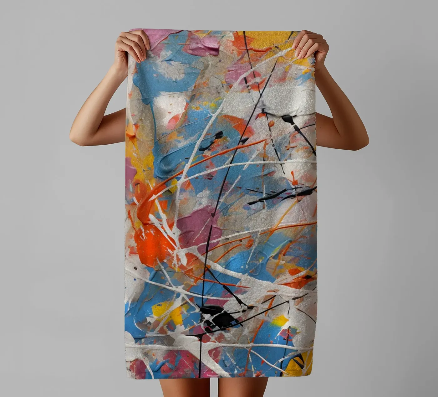 Complex colour scheme towel by Carinaprint
