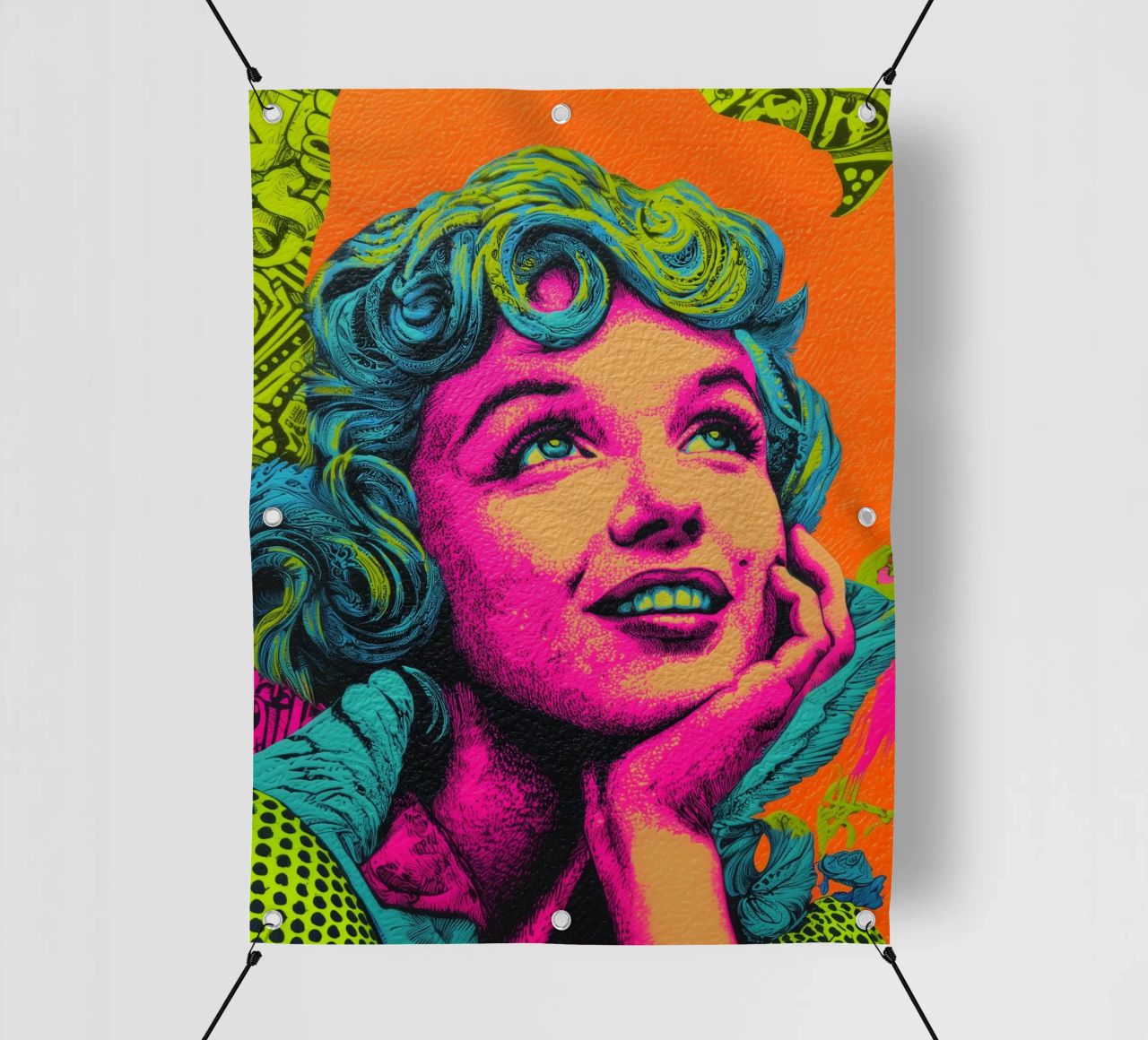 Marilyn Monroe, Neon Pop telo in pvc da Carinaprint