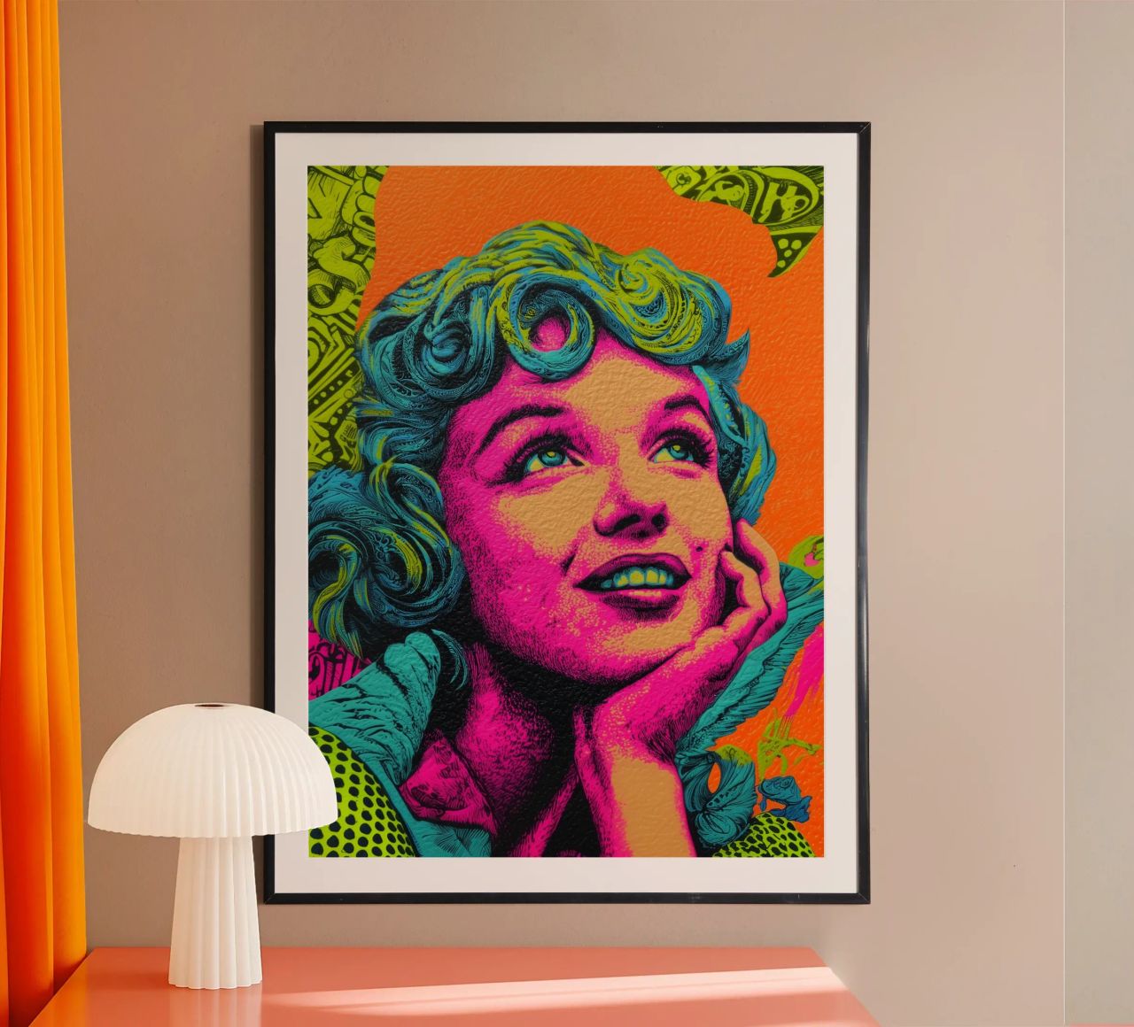 Marilyn Monroe, Neon Pop poster by Carinaprint