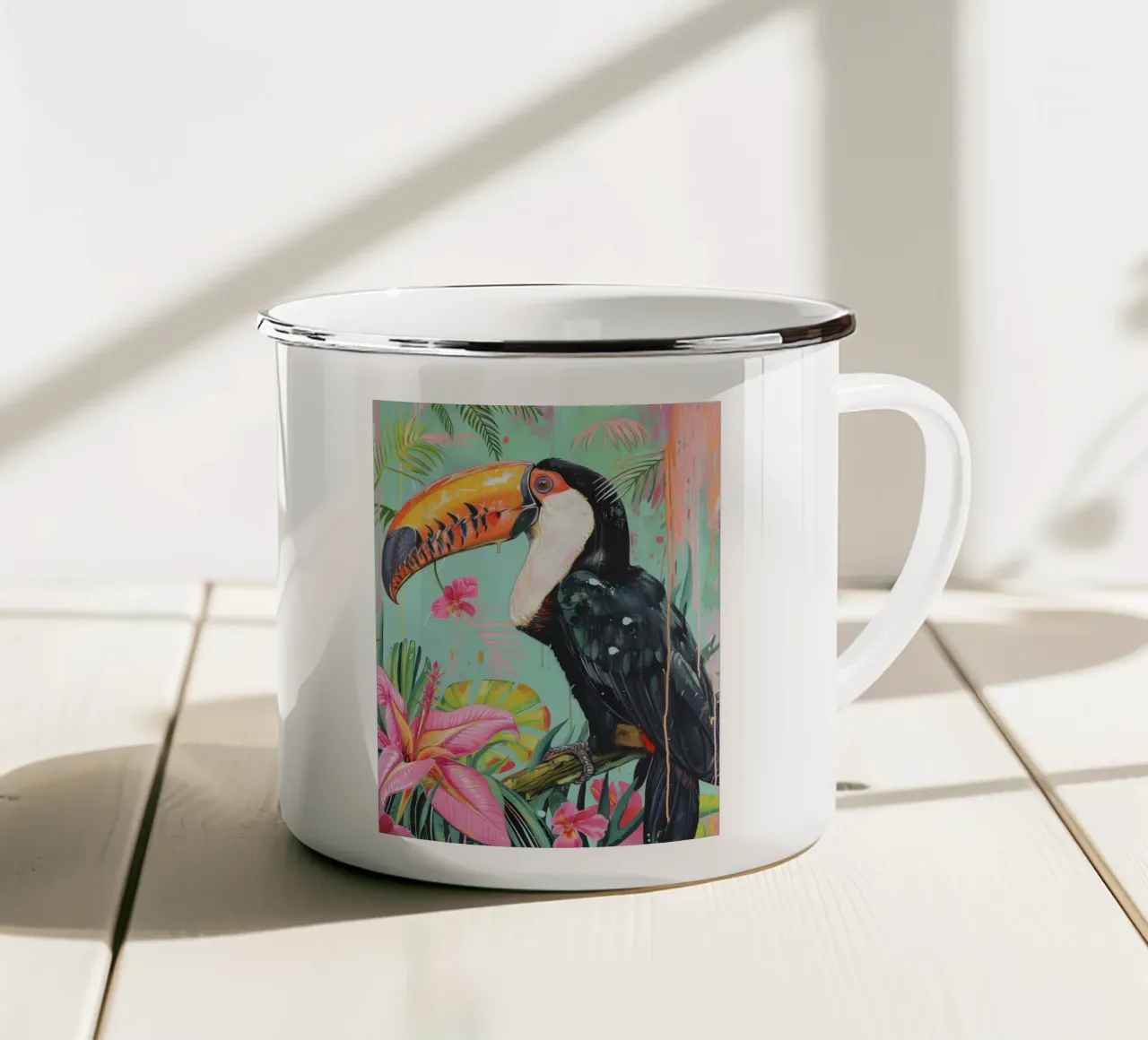 Toucan Delight Emaille Tasse von Lila x Lola