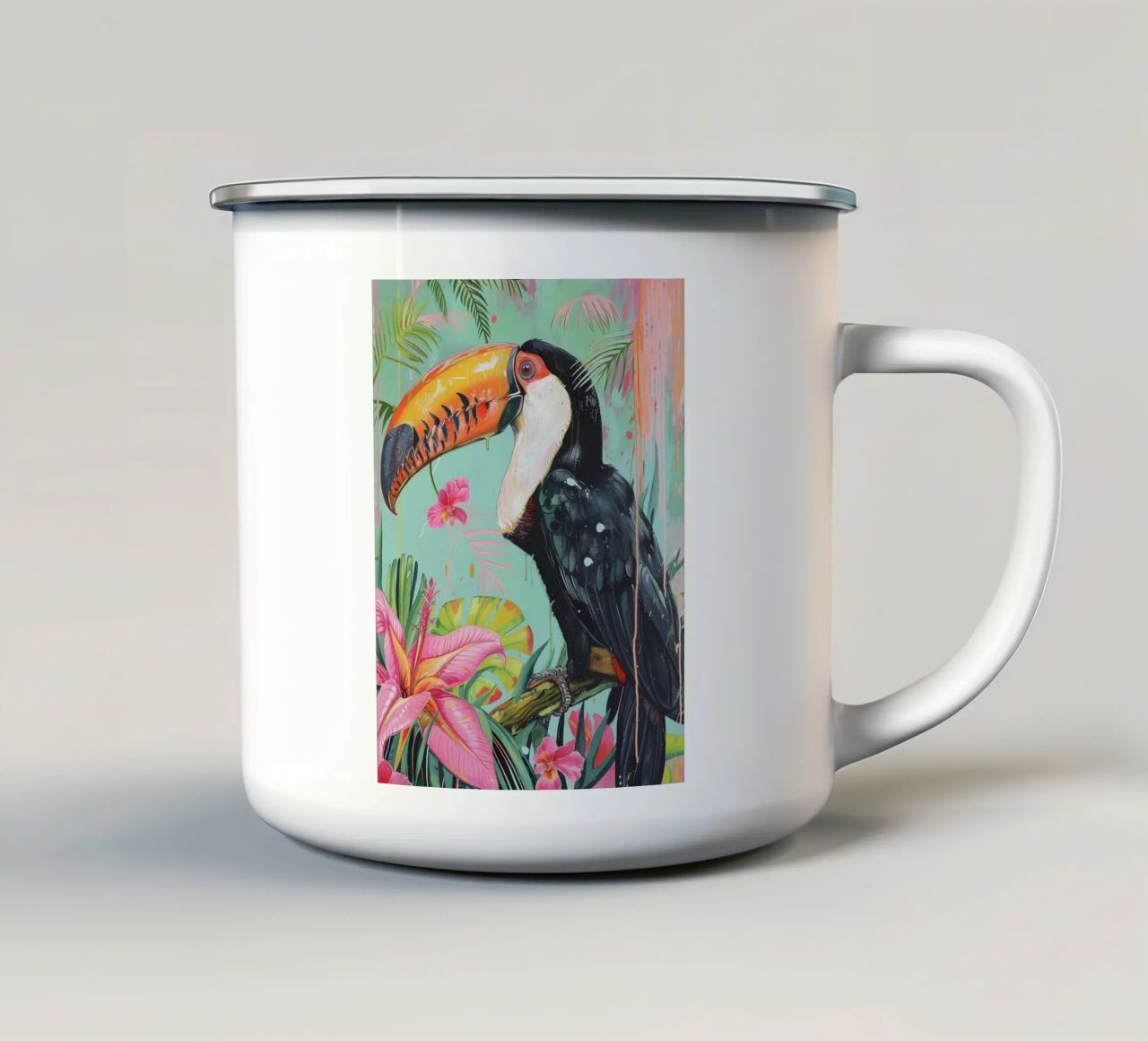 Toucan Delight tazza in smalto da Lila x Lola