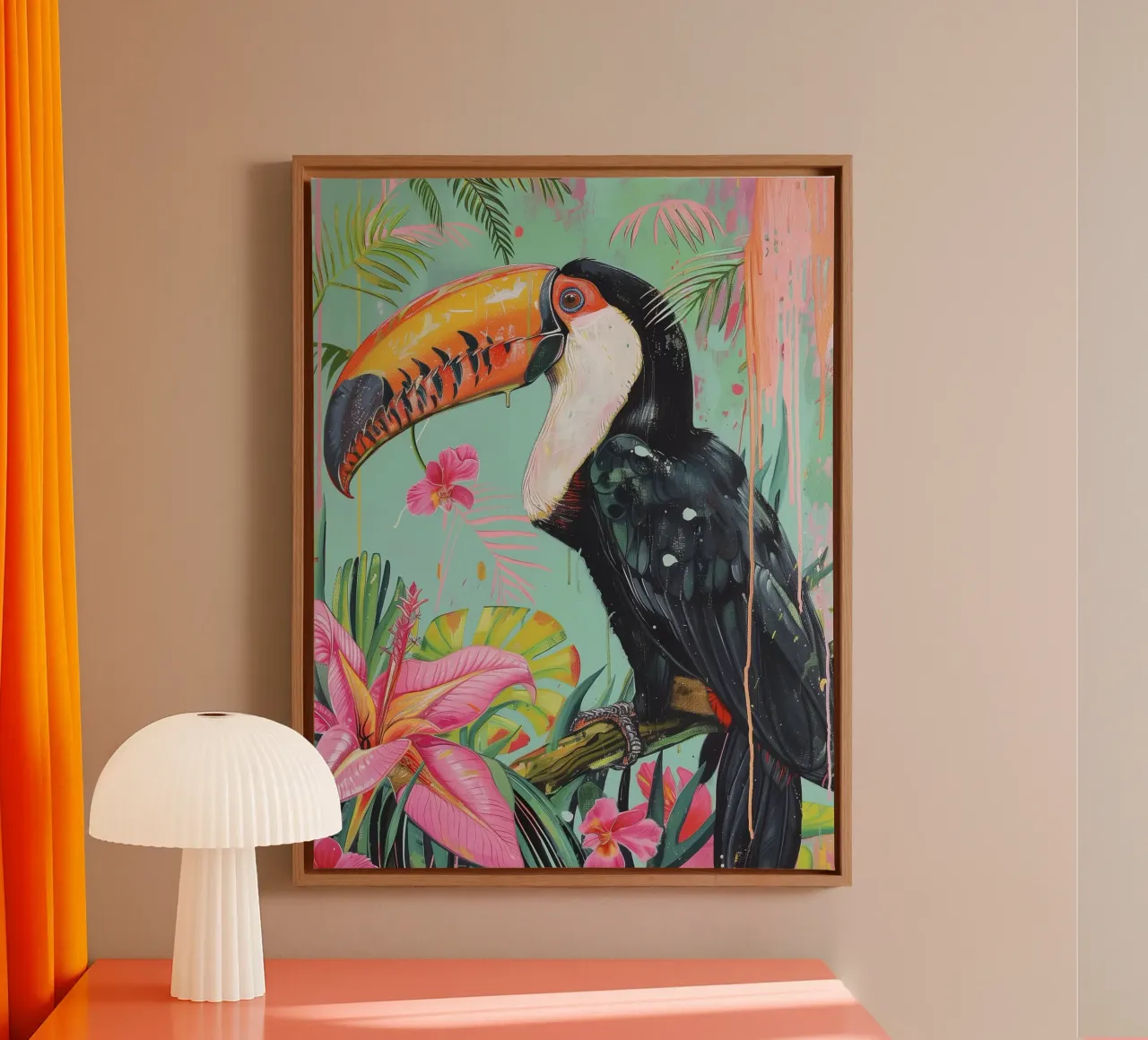 Toucan Delight tela con Cornice a cassetta da Lila x Lola