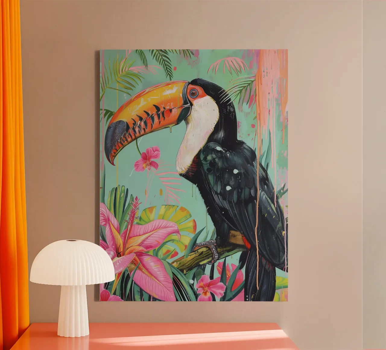 Toucan Delight tela con Cornice a cassetta da Lila x Lola