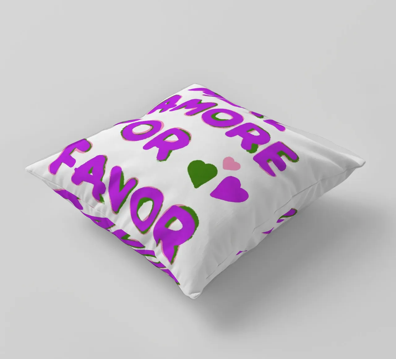 Più amore, per favore! cuscino da Carinaprint