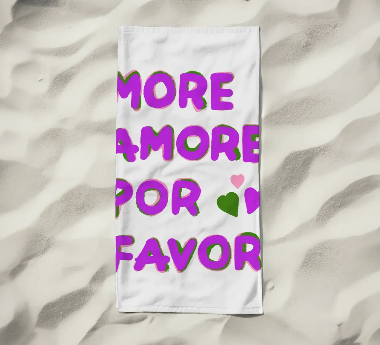 Più amore, per favore! telo mare da Carinaprint