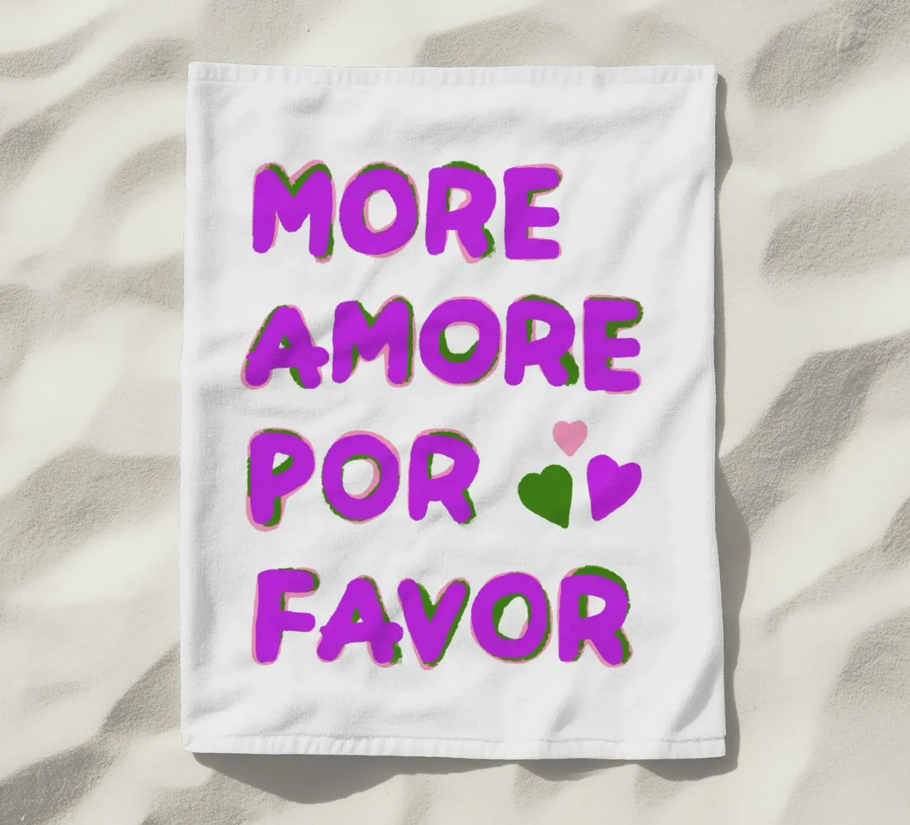 Più amore, per favore! telo mare da Carinaprint