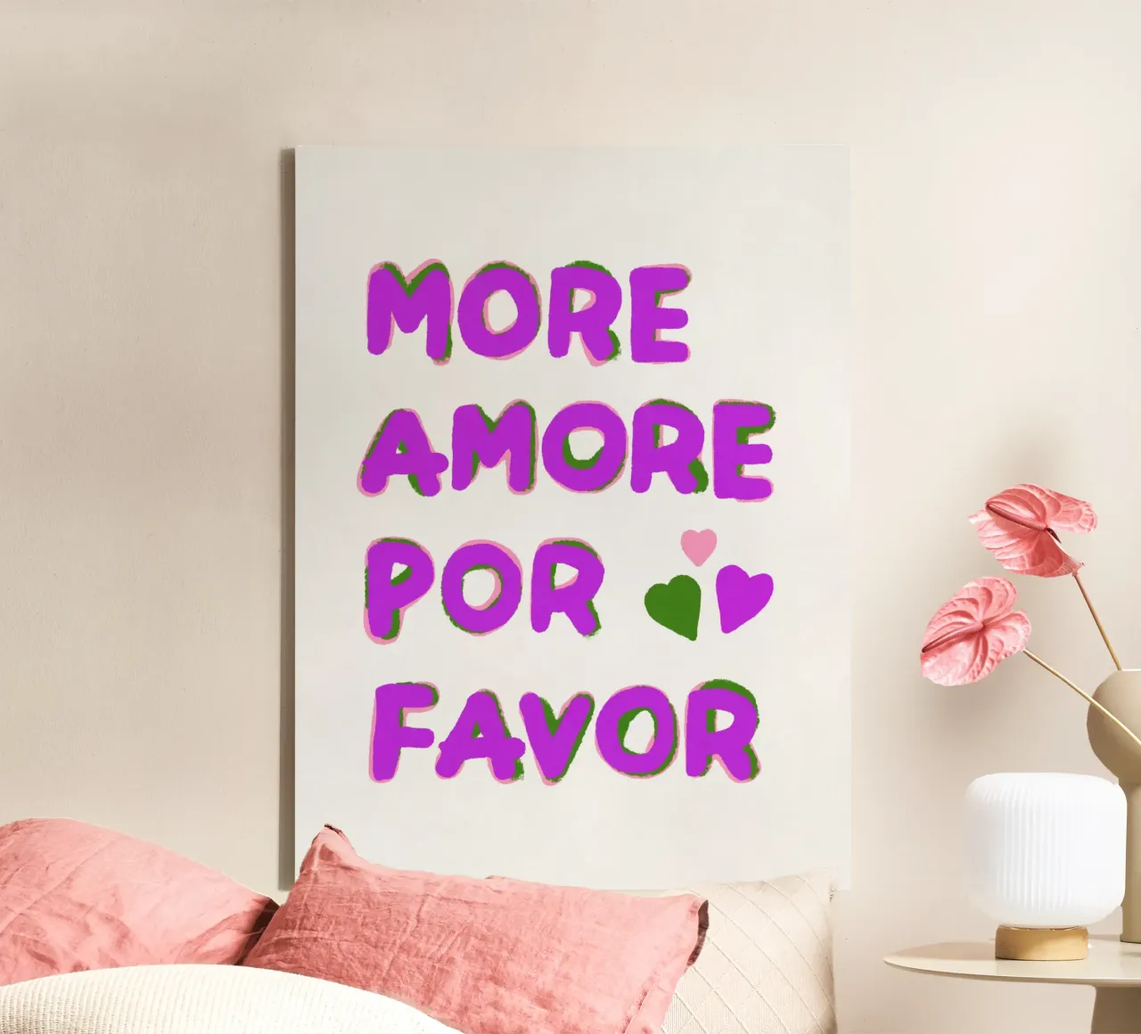 Mehr Liebe, bitte! Leinwand von Carinaprint