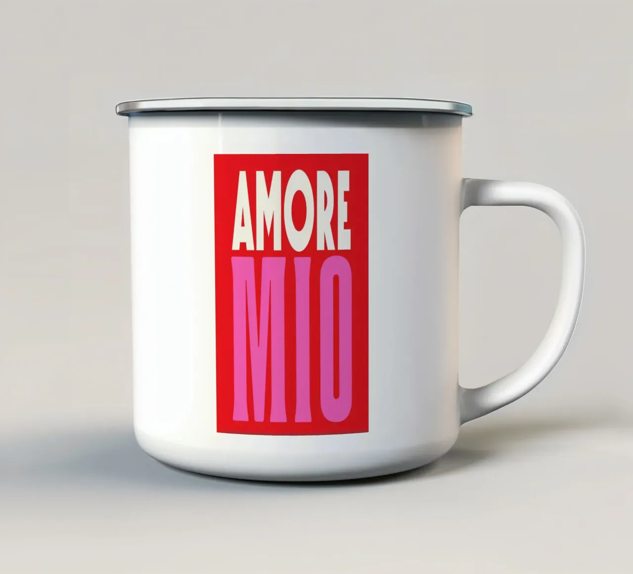 Amore Mio, Deco pop tazza in smalto da Carinaprint
