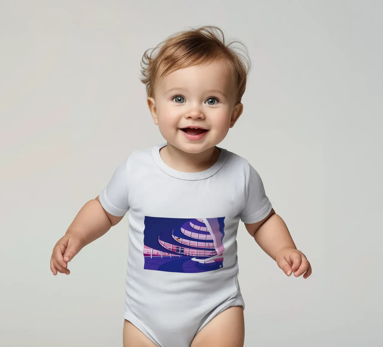 Berlin Reichstag short-sleeve baby romper by Remko Heemskerk