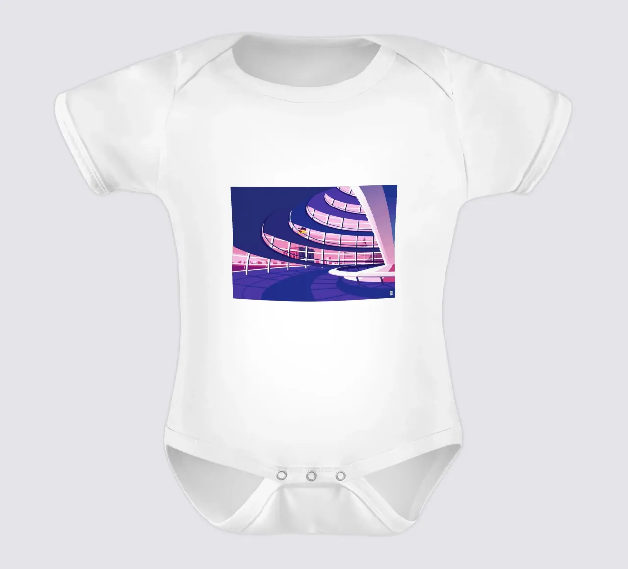Berlin Reichstag short-sleeve baby romper by Remko Heemskerk