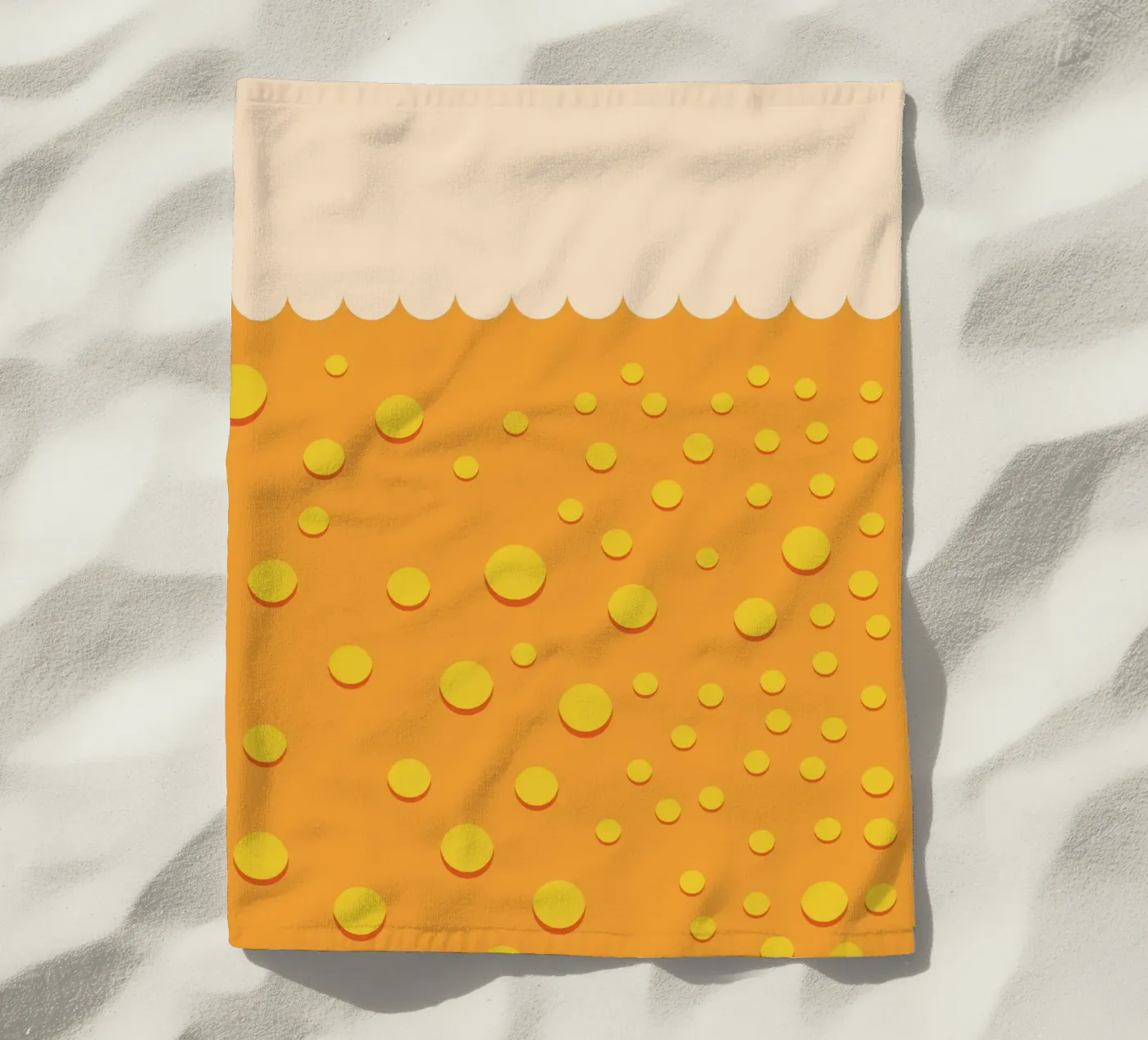 Beer Bubble beach towel by galihstudio