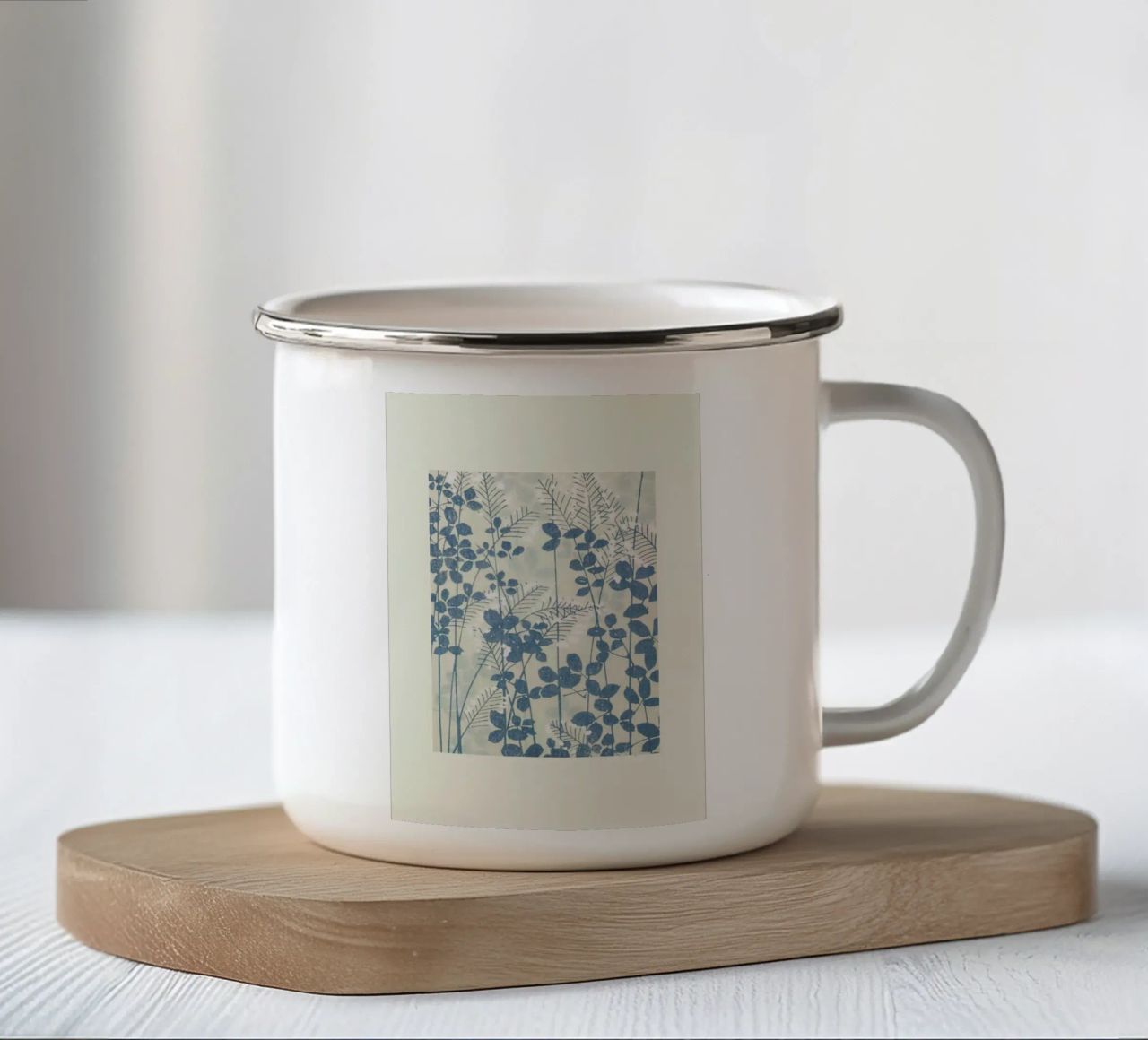 Shin-Bijutsukai - Leaves And Ferns Emaille Tasse von Vintage by JUNIQE