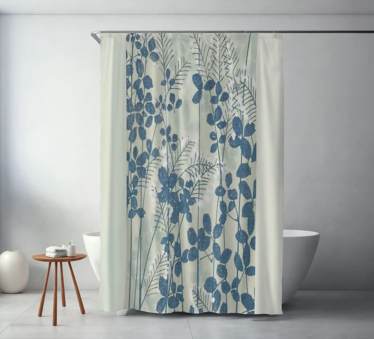 Shin-Bijutsukai - Leaves And Ferns Duschvorhang von Vintage by JUNIQE