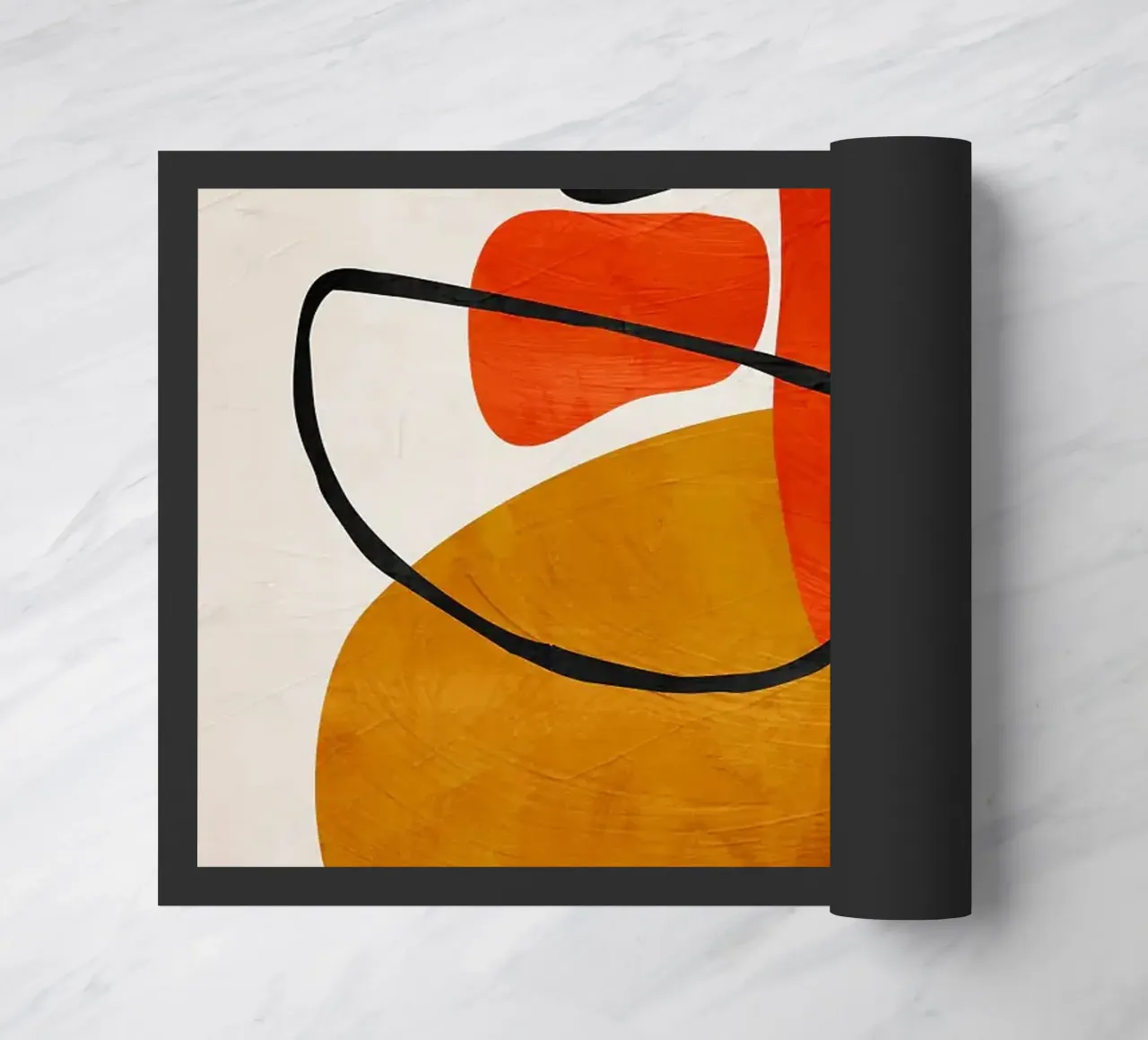 geometric shapes abstract forms circles rectangles doormat by James Isaac Jackson