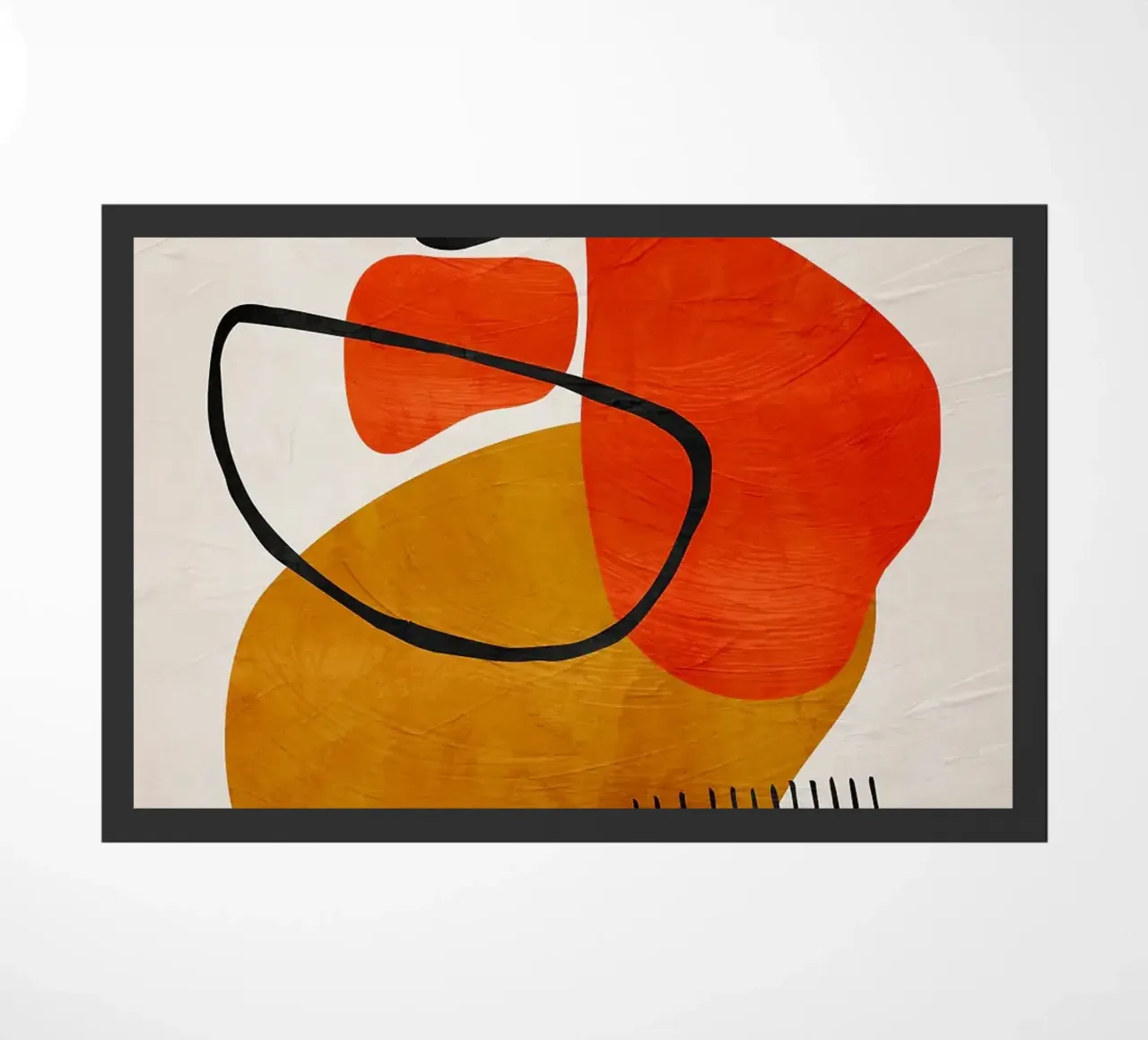 geometric shapes abstract forms circles rectangles doormat by James Isaac Jackson