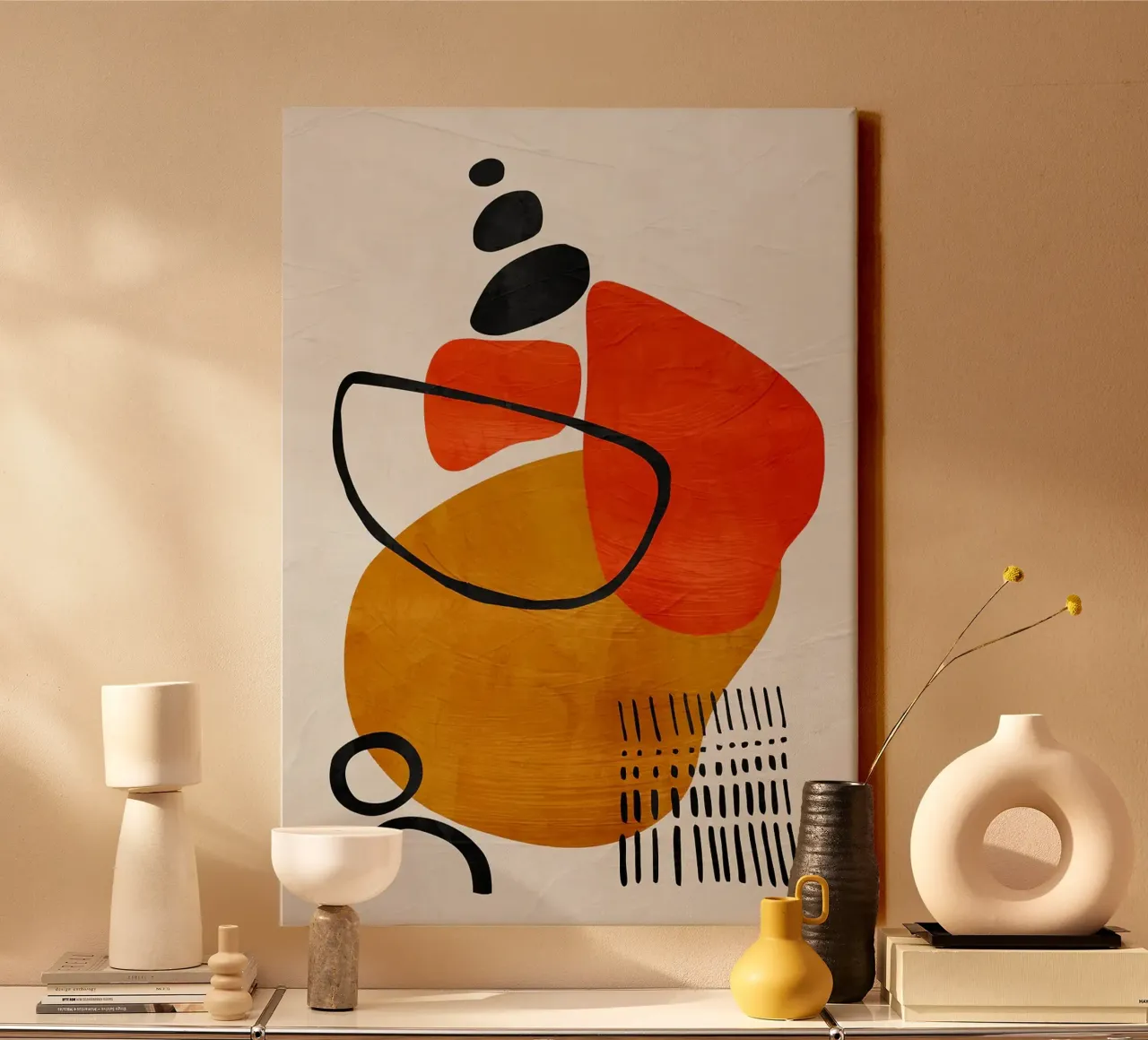 geometrische vormen abstracte vormen cirkels rechthoeken canvas met Baklijst van James Isaac Jackson