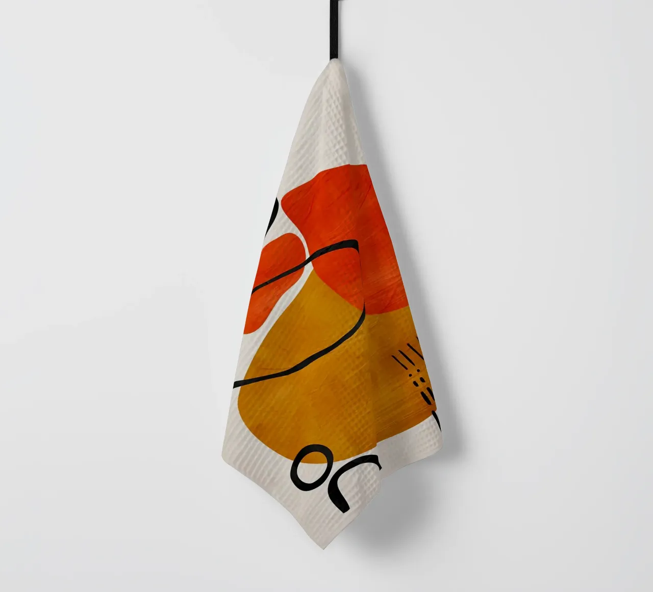 geometric shapes abstract forms circles rectangles tea towel by James Isaac Jackson