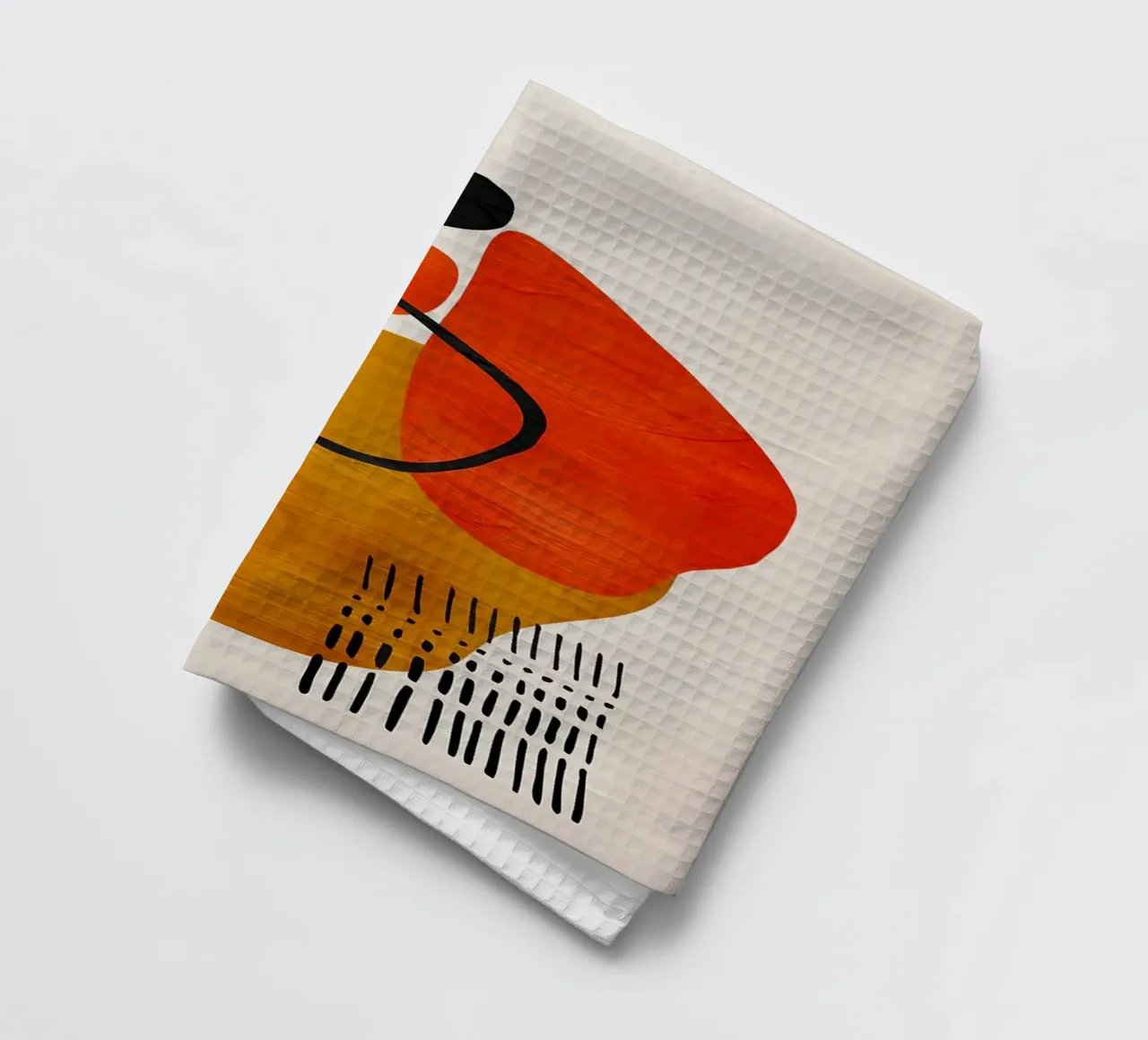 geometric shapes abstract forms circles rectangles tea towel by James Isaac Jackson