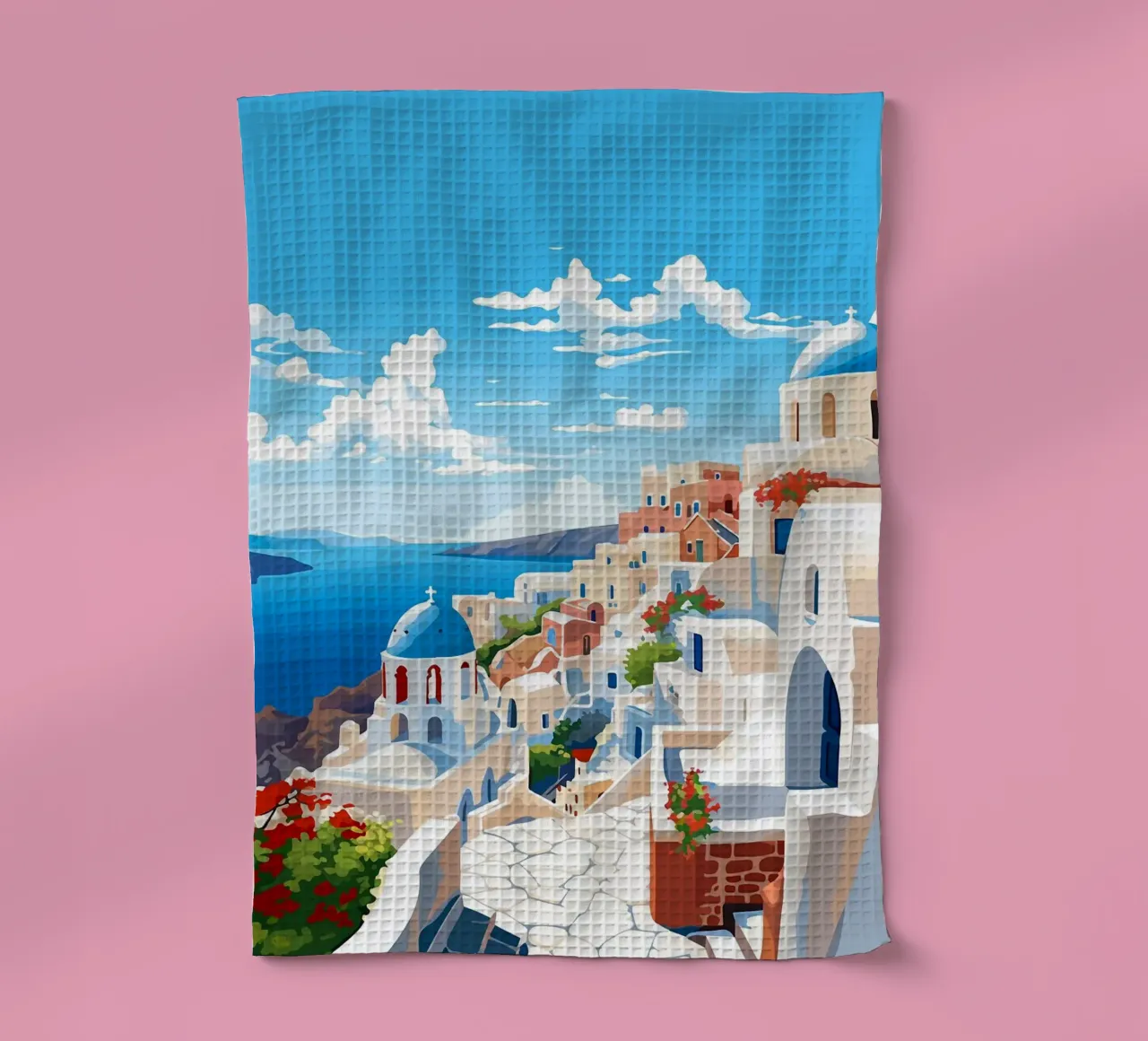 Santorin île grecque constructions blanches méditerranée torchon de James Isaac Jackson