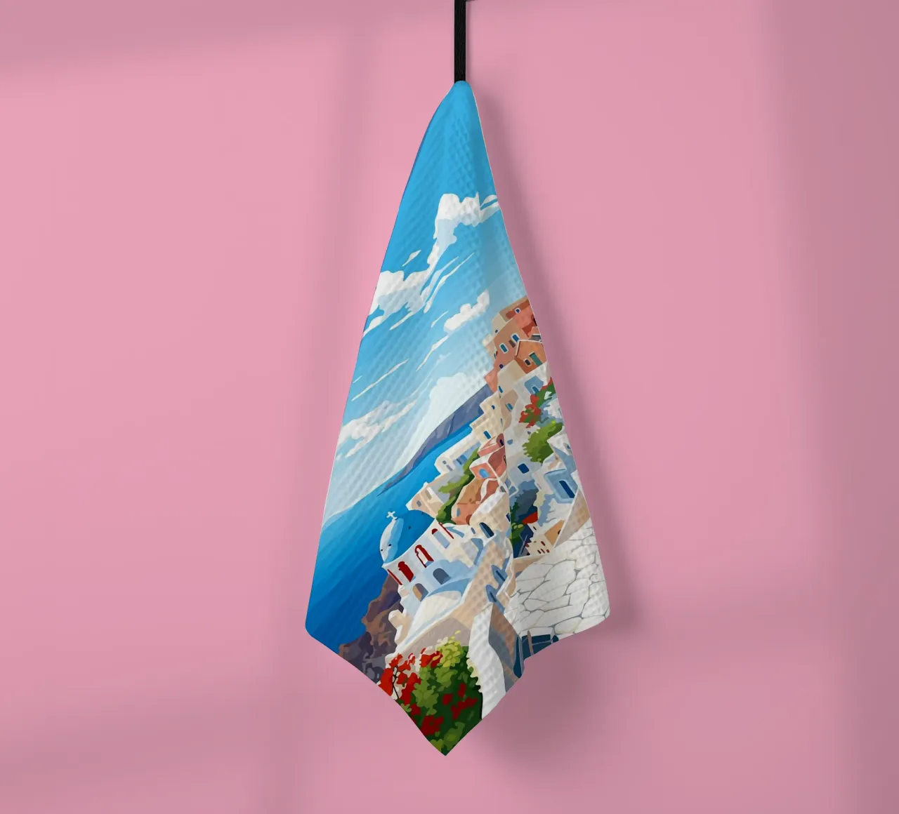 Santorin île grecque constructions blanches méditerranée torchon de James Isaac Jackson